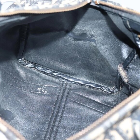 Christian Dior Trotter Canvas Boston Bag Navy Silver Auth 136274 - Picture 12 of 16